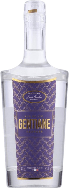 Free Shipping | Pomace Brandy Louis Couderc Sauvage France Medium Bottle 50 cl Gentiane — Gentian