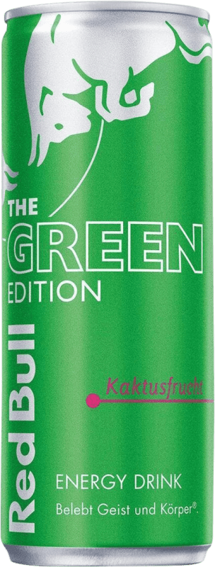 69,95 € Kostenloser Versand | 24 Einheiten Box Getränke und Mixer Red Bull Energy Drink Kaktusfrucht The Green Edition Alu-Dose 25 cl