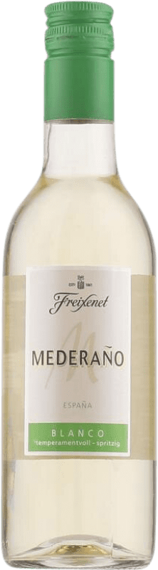 4,95 € Free Shipping | White wine Freixenet Mederaño Blanco Semi-Dry Semi-Sweet I.G.P. Vino de la Tierra de Castilla Small Bottle 25 cl