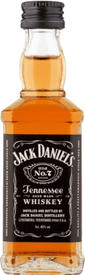 Виски Бурбон Коробка из 10 единиц Jack Daniel's Old Nº 7 Tennessee PET миниатюрная бутылка 5 cl