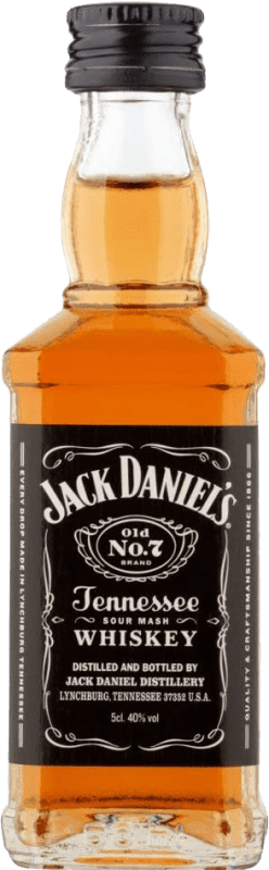 Envoi gratuit | Boîte de 10 unités Whisky Bourbon Jack Daniel's Old Nº 7 Tennessee États Unis Mini-Bouteille 5 cl PET