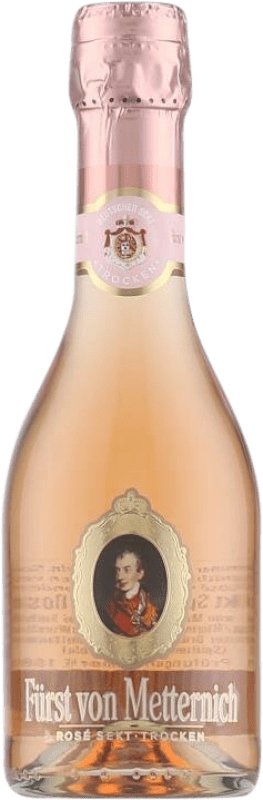 Envio grátis | Espumante rosé Fürst von Metternich Rosé Sekt Seco Alemanha Pinot Preto Garrafa Pequena 20 cl