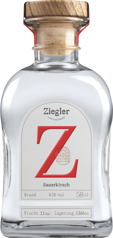 85,95 € Envío gratis | Orujo Aguardiente Ziegler Sauerkirsch Botella Medium 50 cl