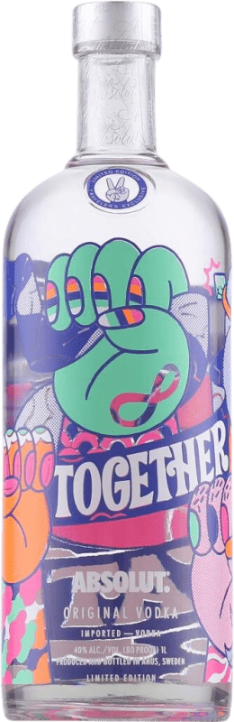 Envío gratis | Vodka Absolut Together We Create Green Hand Edición Limitada Suecia 1 L