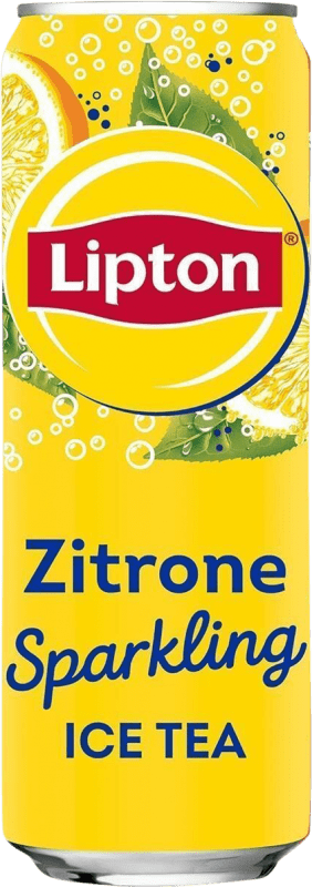 1,95 € Envio grátis | Refrigerantes Lipton Sparkling — Espumante Lata 33 cl Zitrone — Limão, Ice Tea — Chá Gelado