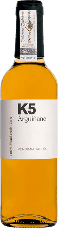 Envio grátis | Vinho branco K5 Vendimia Tardía D.O. Getariako Txakolina Espanha Hondarribi Zuri Meia Garrafa 37 cl