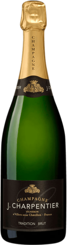 Envío gratis | Espumoso blanco J. Charpentier Tradition Brut A.O.C. Champagne Francia Pinot Negro, Chardonnay, Pinot Meunier 75 cl