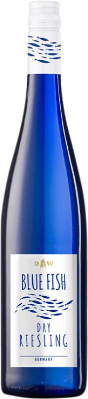 Envio grátis | Vinho branco Die Weinmacher Blue Fish Dry Seco Q.b.A. Pfälz Alemanha Riesling 75 cl