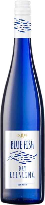 Free Shipping | White wine Die Weinmacher Blue Fish Dry Dry Q.b.A. Pfälz Germany Riesling 75 cl