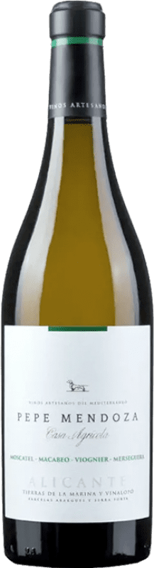 11,95 € | White wine Pepe Mendoza Blanco D.O. Alicante Spain Viognier, Macabeo, Merseguera, Muscat 75 cl