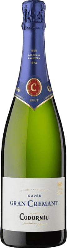 Бесплатная доставка | Белое игристое вино Codorníu Gran Crémant Brut — брют Резерва D.O. Cava Каталония Испания Macabeo — Макабео, Xarel·lo — Шарелло, Parellada — Парельяда 75 cl