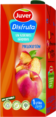 Boissons et Mixers Juver Disfruta Zumo de Melocotón Tetrabrick Brique Tetra Pak 1 L