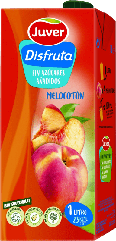 1,95 € | Напитки и миксеры Juver Disfruta Zumo de Melocotón Tetrabrick Испания Упаковка Tetra Pak 1 L