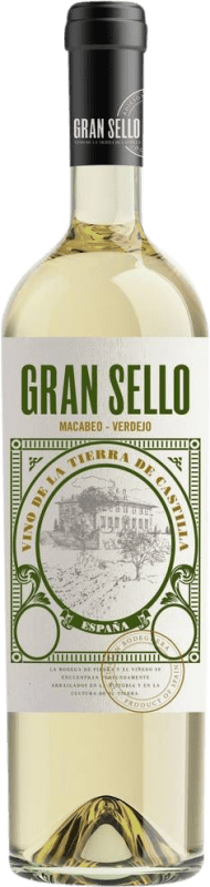 Free Shipping | White wine Gran Sello Macabeo Verdejo D.O. La Mancha Castilla la Mancha Spain Nebbiolo, Macabeo 75 cl