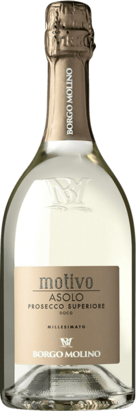 免费送货 | 白起泡酒 Borgo Molino Motivo Spumante 香槟 D.O.C. Prosecco Venecia 意大利 Glera 75 cl