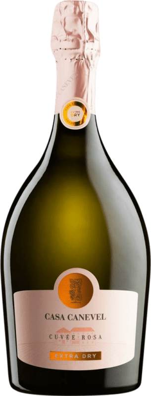 Envío gratis | Espumoso Rosado Canevel Rosa Extra Dry — Extra Seco Cuvée D.O.C. Prosecco Friuli-Venezia Giulia Italia Marzemino 75 cl