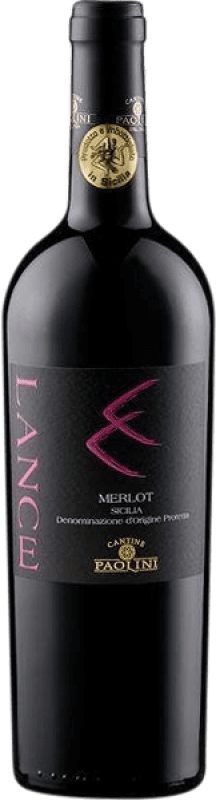 Бесплатная доставка | Красное вино Paolini Lance D.O.C. Sicilia Сицилия Италия Merlot 75 cl