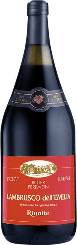 Бесплатная доставка | Красное вино Riunite I.G.T. Emilia Romagna Эмилия-Романья Италия Lambrusco, Lancellotta бутылка Магнум 1,5 L