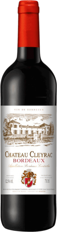 8,95 € | Vino tinto Château Cleyrac. Rouge A.O.C. Bordeaux Burdeos Francia Merlot, Cabernet Sauvignon 75 cl