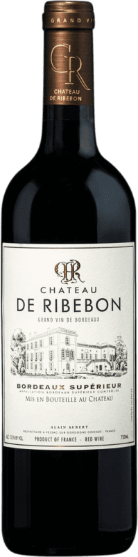 Бесплатная доставка | Красное вино Château de Ribebon A.O.C. Bordeaux Supérieur Бордо Франция Merlot, Cabernet Sauvignon, Cabernet Franc 75 cl