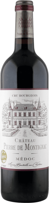 Бесплатная доставка | Белое вино Château Pierre de Montignac Cru Bourgeois A.O.C. Médoc Бордо Франция Merlot — Мерло, Cabernet Sauvignon — Каберне Совиньон, Cabernet Franc — Каберне Фран, Petit Verdot 75 cl Без алкоголя
