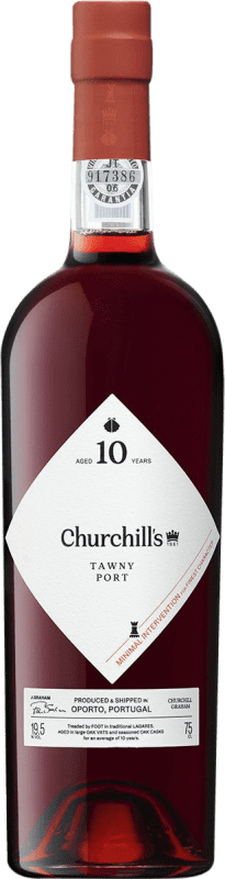 Free Shipping | Fortified wine Churchill's Tawny I.G. Porto Porto Portugal Nebbiolo, Touriga Franca, Tinta Roriz, Tinta Barroca 10 Years 75 cl