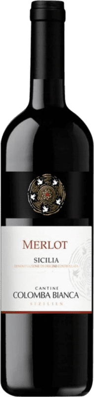 Free Shipping | Red wine Colomba Bianca D.O.C. Sicilia Sicily Italy Merlot 75 cl