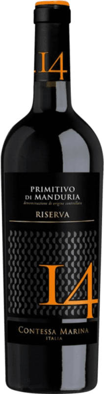 免费送货 | 红酒 Contessa Marina 14 预订 D.O.C. Primitivo di Manduria 普利亚大区 意大利 Primitivo 75 cl