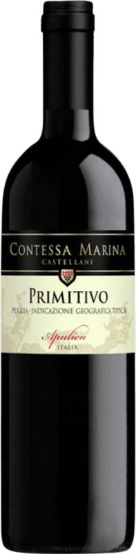 Free Shipping | Red wine Contessa Marina Castellani I.G.T. Puglia Puglia Italy Primitivo 75 cl