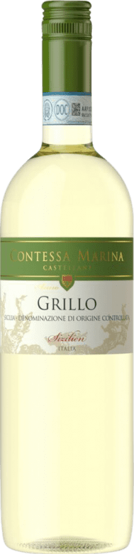 Бесплатная доставка | Белое вино Contessa Marina Castellani D.O.C. Sicilia Сицилия Италия Grillo 75 cl