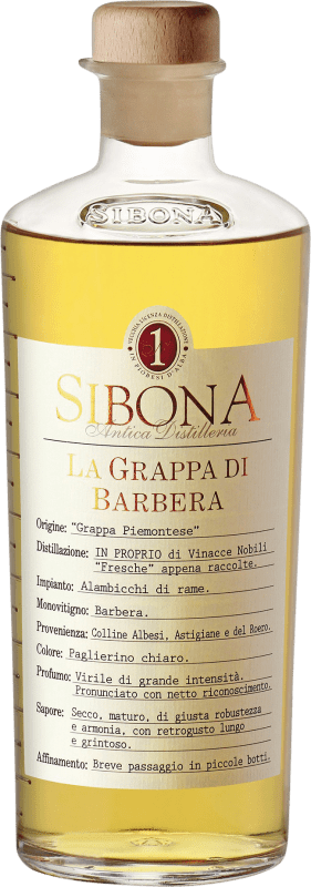 Envio grátis | Aguardente Grappa Sibona Itália Barbera Garrafa Medium 50 cl