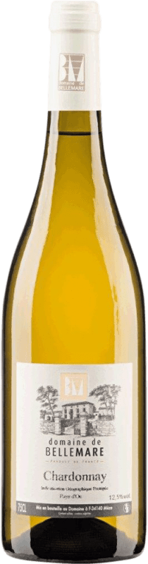 Бесплатная доставка | Белое вино Domaine de Belle Mare I.G.P. Vin de Pays d'Oc Бордо Франция Chardonnay 75 cl