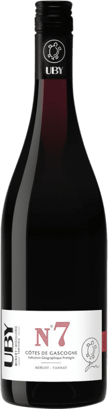 12,95 € Бесплатная доставка | Красное вино Domaine Uby Nº 7 Merlot Tannat I.G.P. Vin de Pays Côtes de Gascogne