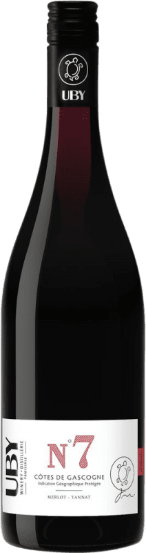 Envoi gratuit | Vin rouge Domaine Uby Nº 7 Merlot Tannat I.G.P. Vin de Pays Côtes de Gascogne France Merlot, Nebbiolo 75 cl