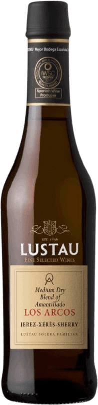 Бесплатная доставка | Крепленое вино Lustau Los Arcos Solera Familiar Amontillado Medium Dry Полусухое Полусладкое D.O. Jerez-Xérès-Sherry Андалусия Испания Palomino Fino Половина бутылки 37 cl