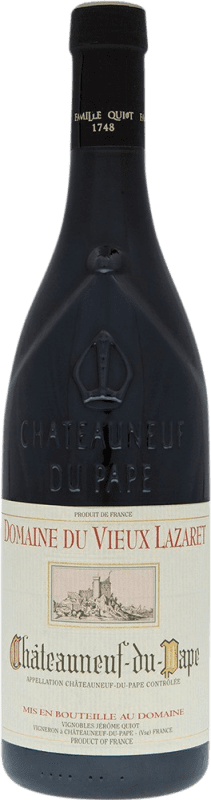 Бесплатная доставка | Красное вино Famille Quiot Domaine du Vieux Lazaret A.O.C. Châteauneuf-du-Pape Рона Франция Syrah, Grenache, Mourvèdre, Cinsault 75 cl