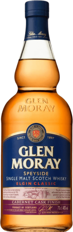 27,95 € | 单一麦芽威士忌 Glen Moray Cabernet Cask Finish — 橡木桶陈酿收尾 英国 70 cl