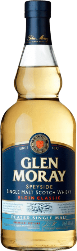 Envoi gratuit | Single Malt Whisky Glen Moray Peated Royaume-Uni 70 cl