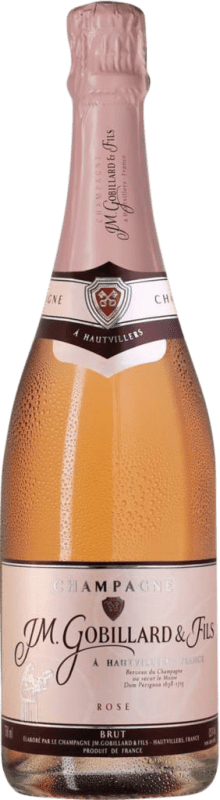 送料無料 | ロゼのスパークリングワイン JM. Gobillard Hautvillers Brut — ブリュット Rosé — ロゼ A.O.C. Champagne シャンパン フランス Pinot Noir — ピノ・ノワール, Nebbiolo — ネッビオーロ, Chardonnay — シャルドネ 75 cl