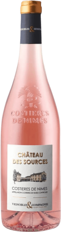 Бесплатная доставка | Розовое вино La Compagnie Rhodanienne. Château des Sources Rosé — Розе A.O.C. Costières de Nîmes Франция Syrah — Сира, Garnacha — Гренаш, Cinsault — Сансо 75 cl