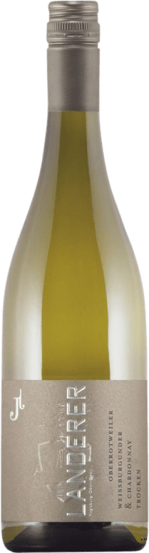 Бесплатная доставка | Белое вино Landerer Weißburgunder Chardonnay сухой I.G. Baden Baden Германия Chardonnay, Pinot White 75 cl