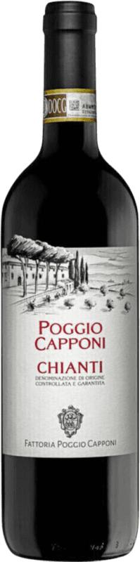 Бесплатная доставка | Красное вино Poggio Capponi D.O.C.G. Chianti Тоскана Италия 75 cl