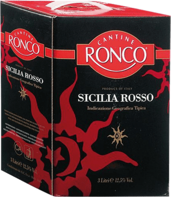Бесплатная доставка | Красное вино Ronco Rosso D.O.C. Sicilia Сицилия Италия Nebbiolo, Nero d'Avola, Frappato Bag in Box 3 L
