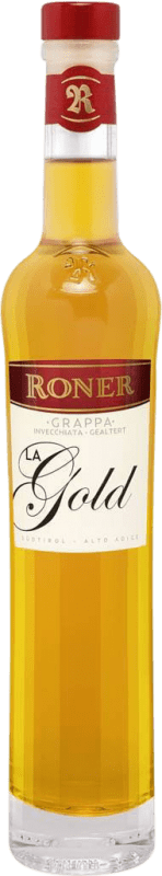 Envio grátis | Aguardente Grappa Roner La Gold Itália Garrafa Pequena 20 cl