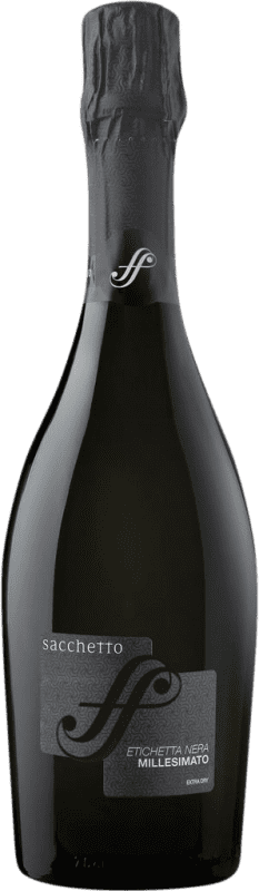 Kostenloser Versand | Weißer Sekt Sacchetto Etichetta Nera Spumante Extra Dry Extra Trocken I.G.T. Venezia Venecia Italien Chardonnay, Glera 75 cl