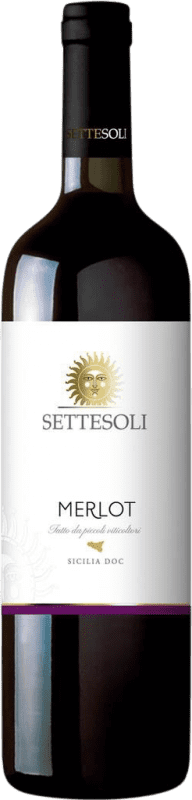 Бесплатная доставка | Красное вино Settesoli D.O.C. Sicilia Сицилия Италия Merlot 75 cl