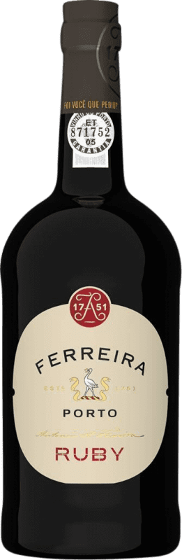 Бесплатная доставка | Крепленое вино Sogrape Ferreira Ruby I.G. Porto порто Португалия Nebbiolo, Touriga Nacional, Tinta Amarela, Tinta Cão, Tinta Barroca 75 cl