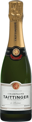 Бесплатная доставка | Белое игристое Taittinger брют Резерв A.O.C. Champagne шампанское Франция Pinot Black, Chardonnay, Pinot Meunier Половина бутылки 37 cl