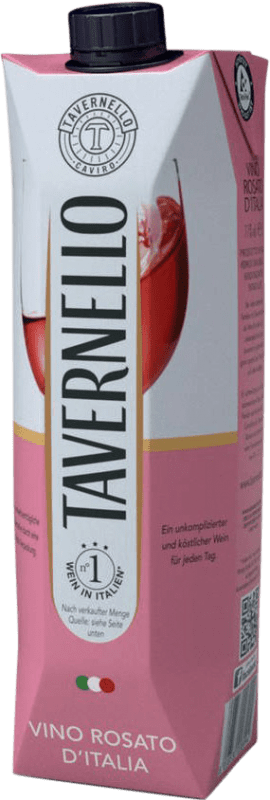 Бесплатная доставка | Розовое вино Tavernello Rosato Tetrabrik Италия Sangiovese, Nebbiolo 1 L