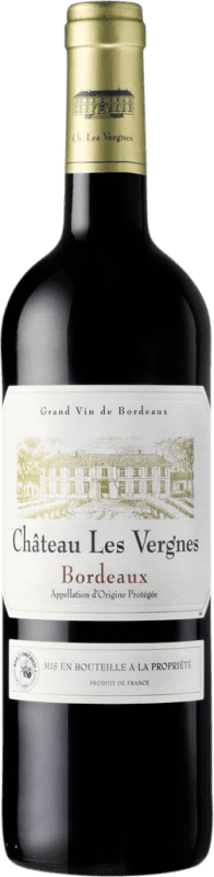 Free Shipping | Red wine Univitis Château les Vergnes Rouge A.O.C. Bordeaux Bordeaux France Merlot, Cabernet Sauvignon, Cabernet Franc 75 cl